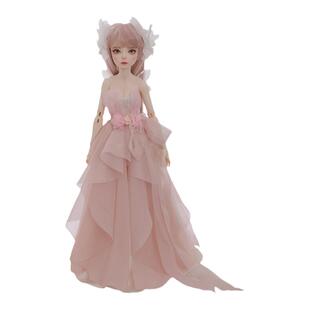 bjd娃娃4分人形偶 莫琳 粉色纱裙造花液翅膀公主素体头饰原创正版
