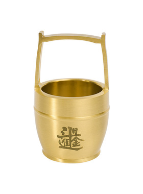 黄铜一桶金摆件招财迷你小水桶