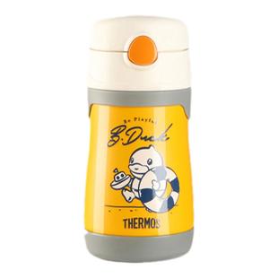 膳魔师儿童保温杯联名B.Duck小黄鸭宝宝学饮杯吸管杯不锈钢幼儿园