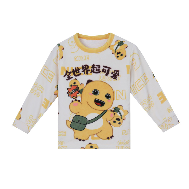 冬季儿童睡衣小孩家居服男女套装保暖法兰绒加厚蛋仔派对学生少年