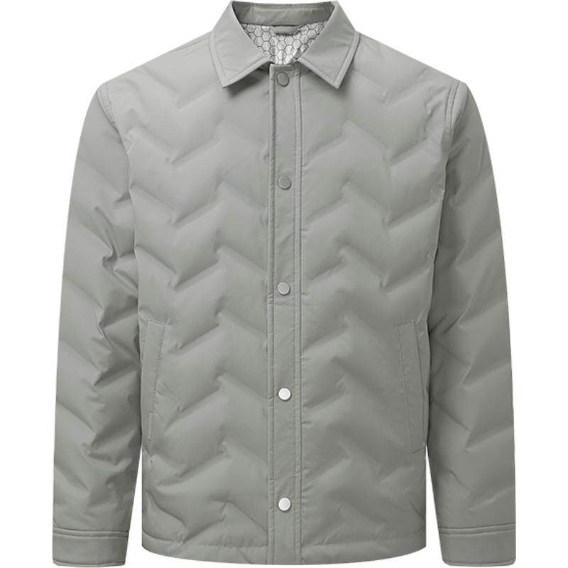 HLA/海澜之家轻商务经典系列羽绒服25秋冬新远红外翻领夹克外套男