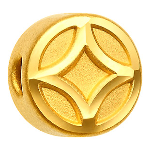 加厚款黄金小钱币 999足金铜钱转运珠纯金路路通串珠