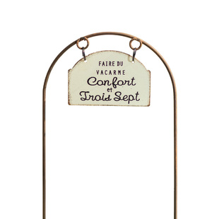 铁艺复古做旧半圆拱形吊牌花插 草花角堇装饰千叶吊兰藤蔓造型架