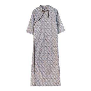 布小匠原创设计新款桑蚕丝香云纱宋锦改良旗袍女新中式国风连衣裙