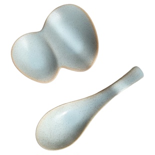 日本进口美浓烧陶器釉下彩马卡龙奶油色蝴蝶分隔豆皿小碟醋碟勺子