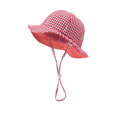 2026年春季新款儿童渔夫帽宝宝百搭格纹遮阳帽双面透气