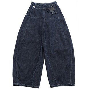 鹿与飞鸟“经典回归”高棉设计感口袋造型高街两色牛仔弯刀裤6943