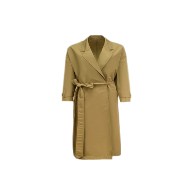 THE EASE舒适派塔夫绸桑蚕丝春夏休闲风衣高端时尚通勤中长款外套