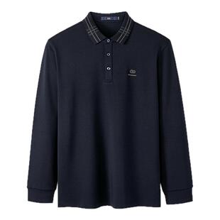 HLA/海澜之家高周波印花POLO衫2026秋季新翻领含莫代尔长袖上衣男