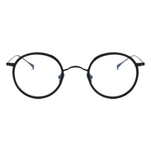 复古圆框眼镜万年龟KMN139同款男防蓝光镜架超轻纯钛加工近视度数