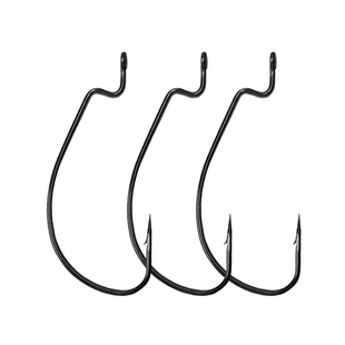 路亚曲柄钩打扁宽腹细钩条卡莱罗纳德州钓组用高碳素鳜鱼鲈鱼50枚