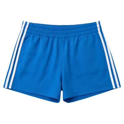 白色贴条红色短款运动裤