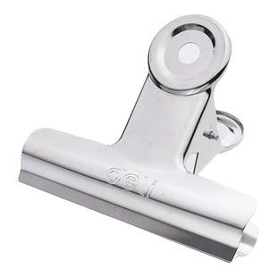 得力夹子整理夹12个不锈钢铁票据夹钢铁夹6个不易生锈大中小号报纸夹山形圆形铁票夹办公用品固定金属票据夹