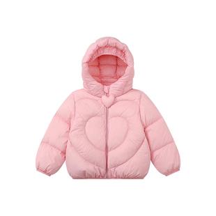 笛莎官方旗舰童装女童轻薄羽绒服秋冬季新款宝宝儿童三防连帽外套