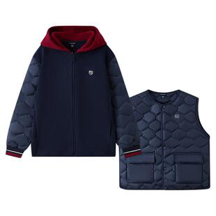 【一衣三穿】eland kids衣恋童装男童羽绒马甲25年冬新摇粒绒外套