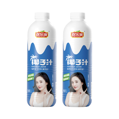 欢乐家果肉椰子汁1L*2瓶大瓶装