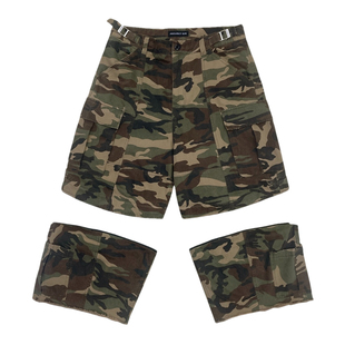 GRAILZ PROJECT G/R高街阔腿七分裤迷彩可拆卸解构宽松工装短裤男