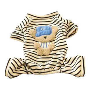 狗狗衣服四脚秋冬带帽小熊抓绒居家服猫咪宠物衣服保暖泰迪狗衣服