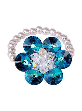 s925纯银+奥地利水晶戒指不褪色