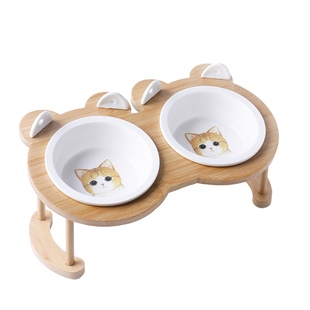 宠物碗架子防打翻小狗食盆狗碗猫碗陶瓷保护颈椎高脚大号双碗可爱