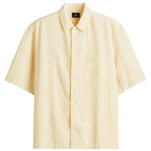 HM男装衬衫春季标准版型短袖衬衫1282148