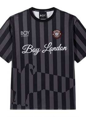 BOYLONDON7A级抗菌潮酷竖条纹球衣T恤26年夏新款男女短袖M01174