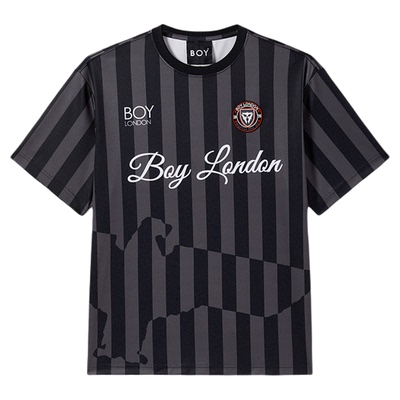 BOYLONDON7A级抗菌潮酷竖条纹球衣T恤26年夏新款男女短袖M01174