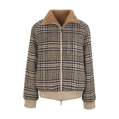 ARTEPURA双面羊毛撞色格纹外套