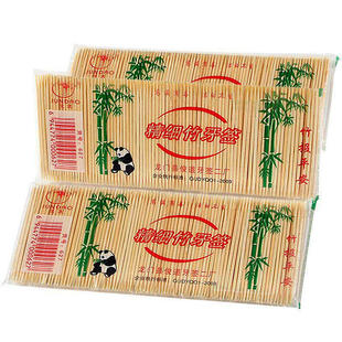 5000支装牙签家用竹制商用双头牙签棒竹子掏牙剔牙器竹签精细尖头