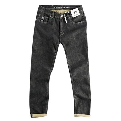 黑色水洗复古美式潮流牛仔裤