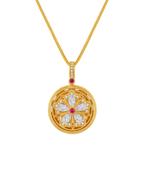 AJIDOU阿吉豆项链女金色罗盘颈链