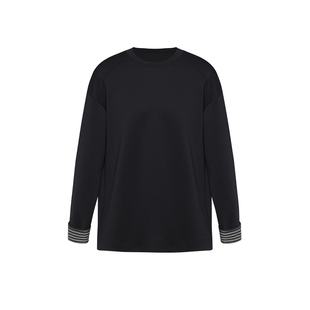 二十二号穿搭【黑色出差日】设计师款假两件长袖t恤男内搭打底衫