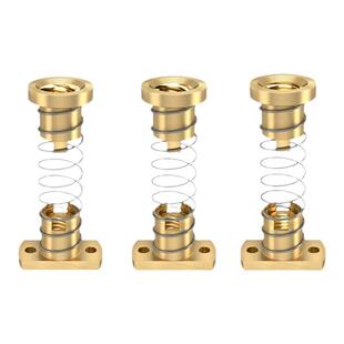 3D打印机配件  T8丝杆消回差螺母 消间隙不锈钢丝杆铣边黄铜螺母