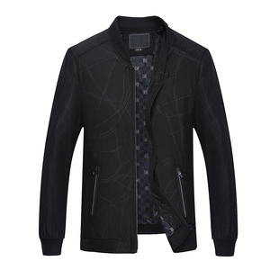 爸爸外套男春秋款中老年男士夹克春装中年夹克老人外套外穿上衣男