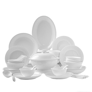 2026年新款景德镇高领土碗碟套装家用高颜值釉下彩高白瓷餐具套装