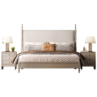 2026年新款温妮床美式全实木床主卧现代简约1米8双人轻奢储物大床