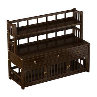 小型桌面博古架实木简易中式茶货架子茶桌置物架茶叶柜茶具展示架