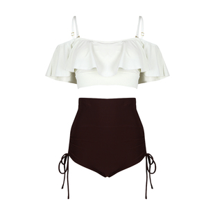 洛丽卡 少女泳衣女分体高腰显瘦吊带泡温泉绝美纯欲2026年款款