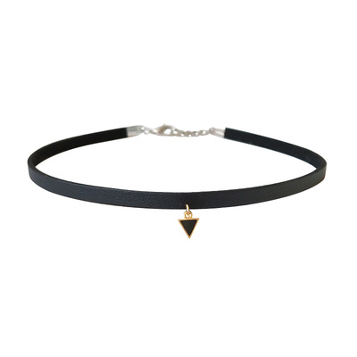 alice百搭黑色皮质暗黑少女项圈