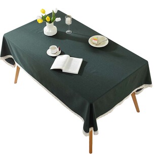 少女心桌布布艺棉麻纯色书桌垫北欧网红茶几布长方形花边餐桌台布