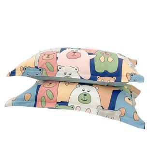 紫罗兰全棉卡通印花枕套纯棉48X74cm枕头套枕芯套枕袋枕皮一对装