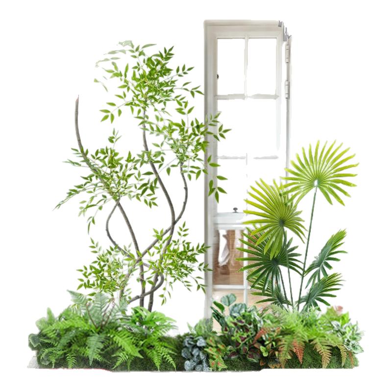 仿真绿植南天竹造景组合橱窗装饰阳台假植物景观玄关室内氛围假树