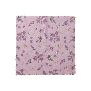 厨房专用强力吸水不掉毛抹布珊瑚绒家用印花加厚不沾油毛巾洗碗布