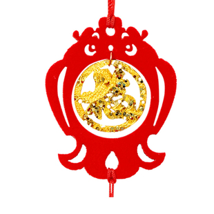 春节装饰用品新年盆栽发财树小吊饰室外大树新年快乐吊饰挂件布置