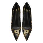 法式蛇纹高跟鞋女细跟2025春秋新款时尚性感黑色浅口气质尖头单鞋