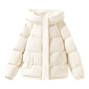 班尼路短款羽绒服女冬季2026新款面包服宽松保暖棉服厚外套上衣M