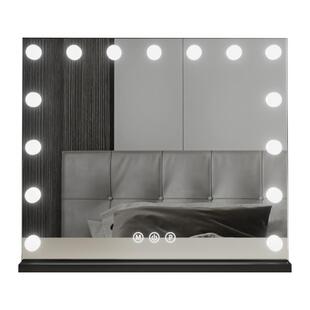 化妆镜台式led带灯镜子梳妆台灯泡桌面家用智能卧室专业定制镜子