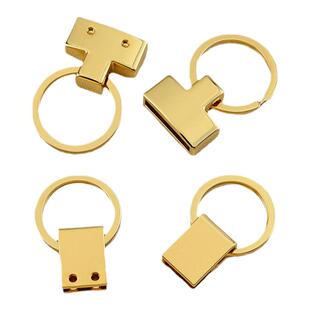 夹皮钥匙扣 DIY手工皮具创意汽车钥匙挂饰穿皮扣吊钟夹头饰品配件