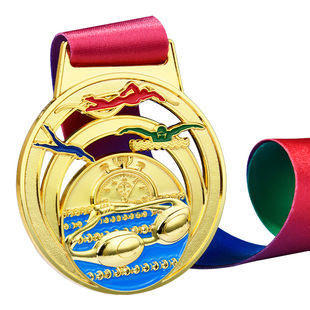 浮雕游泳大尺寸奖牌定制定做学校体育运动会比赛个性荣誉纪念挂牌