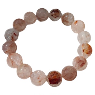 天然粉阿赛胶花单圈手链共生彩铜矿红黄胶花黄铁矿石送礼物手串女